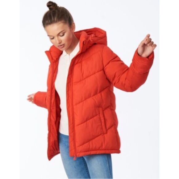 Bernardo Love Full Circle Hooded Puffer Jacket Sustainable Water Resistant Sz M - Picture 1 of 13